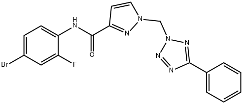 N-(4-bromo-2-fluorophenyl)-1-[(5-phenyl-2H-tetrazol-2-yl)methyl]-1H-pyrazole-3-carboxamide Structural