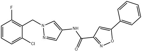 N-[1-(2-chloro-6-fluorobenzyl)-1H-pyrazol-4-yl]-5-phenyl-1,2-oxazole-3-carboxamide Structural