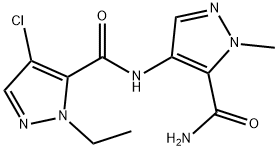 N-(5-carbamoyl-1-methyl-1H-pyrazol-4-yl)-4-chloro-1-ethyl-1H-pyrazole-5-carboxamide Structural