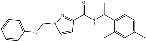 N-[1-(2,4-dimethylphenyl)ethyl]-1-(phenoxymethyl)-1H-pyrazole-3-carboxamide Structural