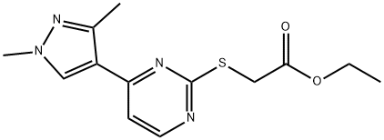 ethyl {[4-(1,3-dimethyl-1H-pyrazol-4-yl)pyrimidin-2-yl]thio}acetate Structural