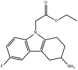 ethyl 2-(3-amino-6-fluoro-1,2,3,4-tetrahydro-9H-carbazol-9-yl)acetate Structural