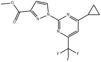 methyl 1-[4-cyclopropyl-6-(trifluoromethyl)pyrimidin-2-yl]-1H-pyrazole-3-carboxylate Structural
