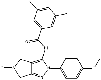 N-(2-(4-methoxyphenyl)-5-oxido-2,6-dihydro-4H-thieno[3,4-c]pyrazol-3-yl)-3,5-dimethylbenzamide Structural