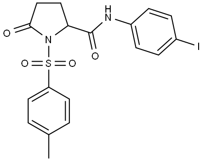 N-(4-iodophenyl)-1-[(4-methylphenyl)sulfonyl]-5-oxoprolinamide Structural