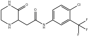 N-[4-chloro-3-(trifluoromethyl)phenyl]-2-(3-oxopiperazin-2-yl)acetamide Structural