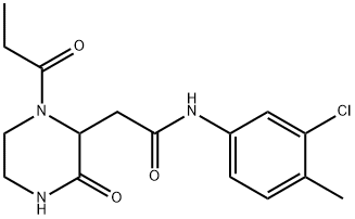 N-(3-chloro-4-methylphenyl)-2-(3-oxo-1-propanoylpiperazin-2-yl)acetamide Structural