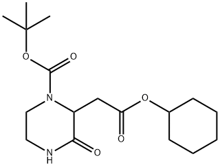 tert-butyl 2-(2-cyclohexyloxy-2-oxoethyl)-3-oxopiperazine-1-carboxylate Structural