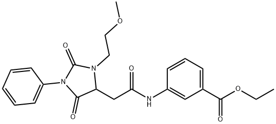 ethyl 3-({[3-(2-methoxyethyl)-2,5-dioxo-1-phenylimidazolidin-4-yl]acetyl}amino)benzoate Structural