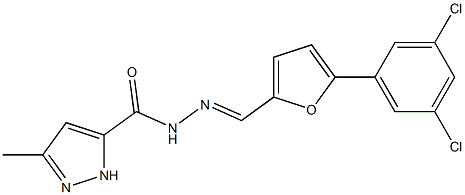 N'-{(E)-[5-(3,5-dichlorophenyl)furan-2-yl]methylidene}-3-methyl-1H-pyrazole-5-carbohydrazide Structural