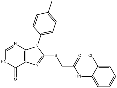 N-(2-chlorophenyl)-2-{[9-(4-methylphenyl)-6-oxo-6,9-dihydro-1H-purin-8-yl]sulfanyl}acetamide Structural