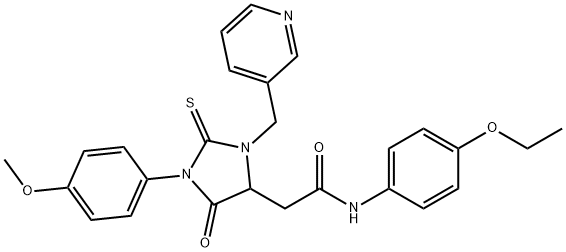 N-(4-ethoxyphenyl)-2-[1-(4-methoxyphenyl)-5-oxo-3-(pyridin-3-ylmethyl)-2-thioxoimidazolidin-4-yl]acetamide Structural