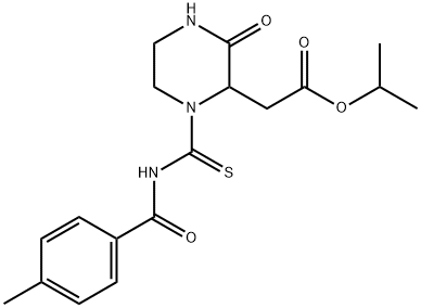 isopropyl (1-{[(4-methylbenzoyl)amino]carbonothioyl}-3-oxo-2-piperazinyl)acetate Structural
