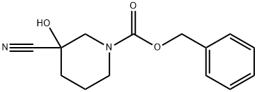 benzyl 3-cyano-3-hydroxypiperidine-1-carboxylate Structural