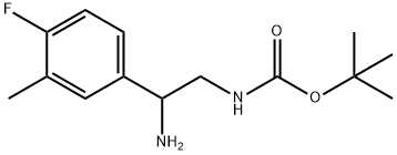 tert-butyl N-[2-amino-2-(4-fluoro-3-methylphenyl)ethyl]carbamate Structural