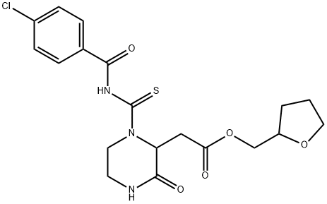 tetrahydro-2-furanylmethyl (1-{[(4-chlorobenzoyl)amino]carbonothioyl}-3-oxo-2-piperazinyl)acetate Structural