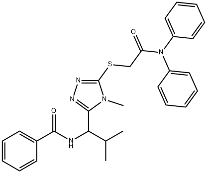 N-[1-(5-{[2-(diphenylamino)-2-oxoethyl]sulfanyl}-4-methyl-4H-1,2,4-triazol-3-yl)-2-methylpropyl]benzamide Structural