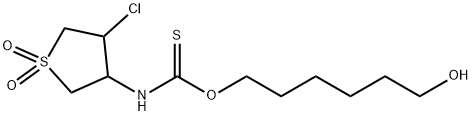 O-(6-hydroxyhexyl) (4-chloro-1,1-dioxidotetrahydro-3-thienyl)thiocarbamate Structural