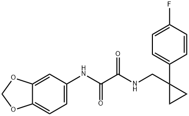 N'-(1,3-benzodioxol-5-yl)-N-[[1-(4-fluorophenyl)cyclopropyl]methyl]oxamide Structural