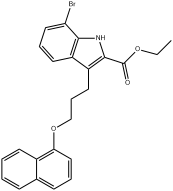 ethyl 7-bromo-3-(3-(naphthalen-1-yloxy)propyl)-1H-indole-2-carboxylate Structural