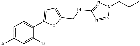 N-[[5-(2,4-dibromophenyl)furan-2-yl]methyl]-2-propyltetrazol-5-amine Structural