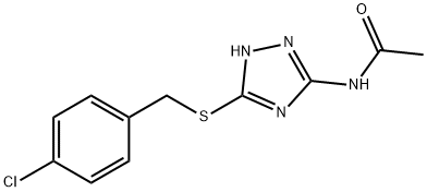 N-[3-[(4-chlorophenyl)methylsulfanyl]-1H-1,2,4-triazol-5-yl]acetamide Structural