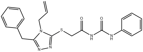 N-{[(4-allyl-5-benzyl-4H-1,2,4-triazol-3-yl)thio]acetyl}-N'-phenylurea Structural