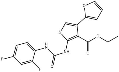 ethyl 2-{[(2,4-difluoroanilino)carbonyl]amino}-4-(2-furyl)-3-thiophenecarboxylate Structural