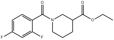 ethyl 1-(2,4-difluorobenzoyl)-3-piperidinecarboxylate Structural