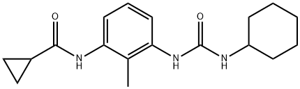 N-(3-{[(cyclohexylamino)carbonyl]amino}-2-methylphenyl)cyclopropanecarboxamide Structural