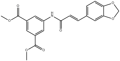 dimethyl 5-{[(2E)-3-(1,3-benzodioxol-5-yl)prop-2-enoyl]amino}benzene-1,3-dicarboxylate Structural