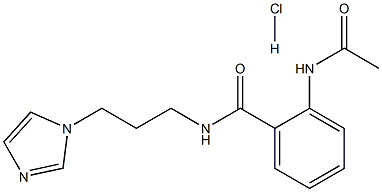 N-(3-(1H-imidazol-1-yl)propyl)-2-acetamidobenzamide hydrochloride Structural
