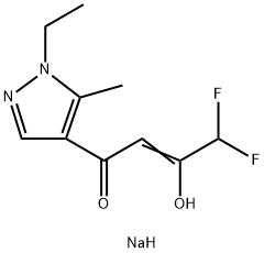 sodium (2E)-4-(1-ethyl-5-methyl-1H-pyrazol-4-yl)-1,1-difluoro-4-oxobut-2-en-2-olate Structural