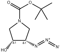 tert-butyl(3S,4R)-3-azido-4-hydroxypyrrolidine-1-carboxylate Structural