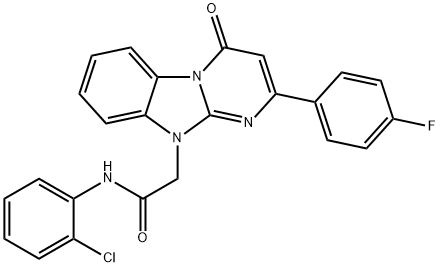 N-(2-chlorophenyl)-2-[2-(4-fluorophenyl)-4-oxopyrimido[1,2-a]benzimidazol-10(4H)-yl]acetamide Structural
