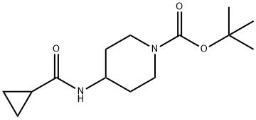 tert-Butyl 4-(cyclopropanecarbonylamino)piperidine-1-carboxylate Structural