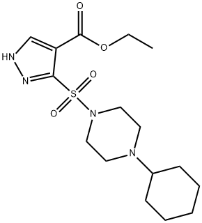 ethyl 5-[(4-cyclohexylpiperazin-1-yl)sulfonyl]-1H-pyrazole-4-carboxylate Structural