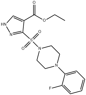 ethyl 5-{[4-(2-fluorophenyl)piperazin-1-yl]sulfonyl}-1H-pyrazole-4-carboxylate Structural