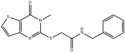 N-benzyl-2-[(3-methyl-4-oxo-3,4-dihydrothieno[3,2-d]pyrimidin-2-yl)sulfanyl]acetamide Structural