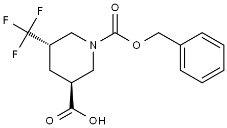 trans-1-(Benzyloxycarbonyl)-5-(trifluoromethyl)piperidine-3-carboxylic acid Structural