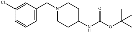tert-Butyl 1-(3-chlorobenzyl)piperidin-4-ylcarbamate Structural