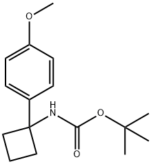 tert-Butyl N-[1-(4-methoxyphenyl)cyclobutyl]carbamate Structural