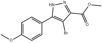 methyl 4-bromo-3-(4-methoxyphenyl)-1H-pyrazole-5-carboxylate Structural