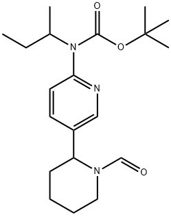 sec-Butyl-(1-formyl-1,2,3,4,5,6-hexahydro-[2,3]bipyridinyl-6-yl)-carbamic acid tert-butyl ester Structural