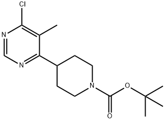 tert-butyl4-(6-chloro-5-methylpyrimidin-4-yl)piperidine-1-carboxylate Structural