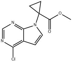 Methyl 1-(4-chloro-7H-pyrrolo[2,3-d]pyrimidin-7-yl)cyclopropanecarboxylate Structural