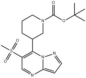 tert-butyl 3-(6-(methylsulfonyl)pyrazolo[1,5-a]pyrimidin-7-yl)piperidine-1-carboxylate Structural