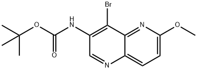 tert-butyl (4-bromo-6-methoxy-1,5-naphthyridin-3-yl)carbamate Structural
