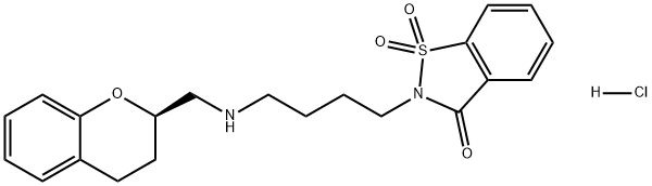 1,2-Benzisothiazol-3(2H)-one, 2-[4-[[[(2R)-3,4-dihydro-2H-1-benzopyran-2-yl]methyl]amino]butyl]-, 1,1-dioxide, hydrochloride (1:1) Structural