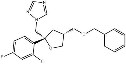 1-(((2R,4R)-4-((Benzyloxy)methyl)-2-(2,4-difluorophenyl)tetrahydrofuran-2-yl)methyl)-1H-1,2,4-triazole Structural